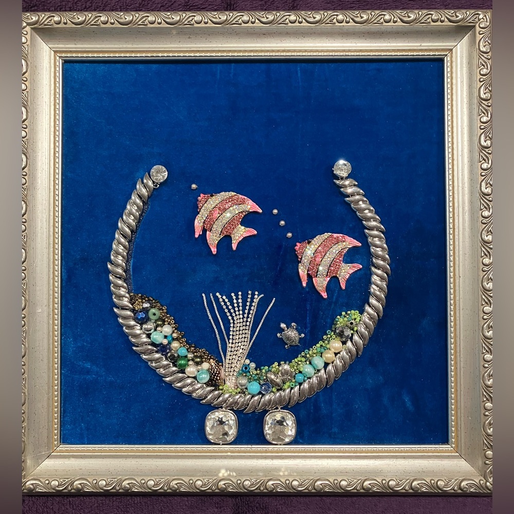 JEWELRY ART COLLAGE IN STUNNING COLORS. “ANGELS”  UNIQUE HOMEMADE OOAK  GIFT 💝